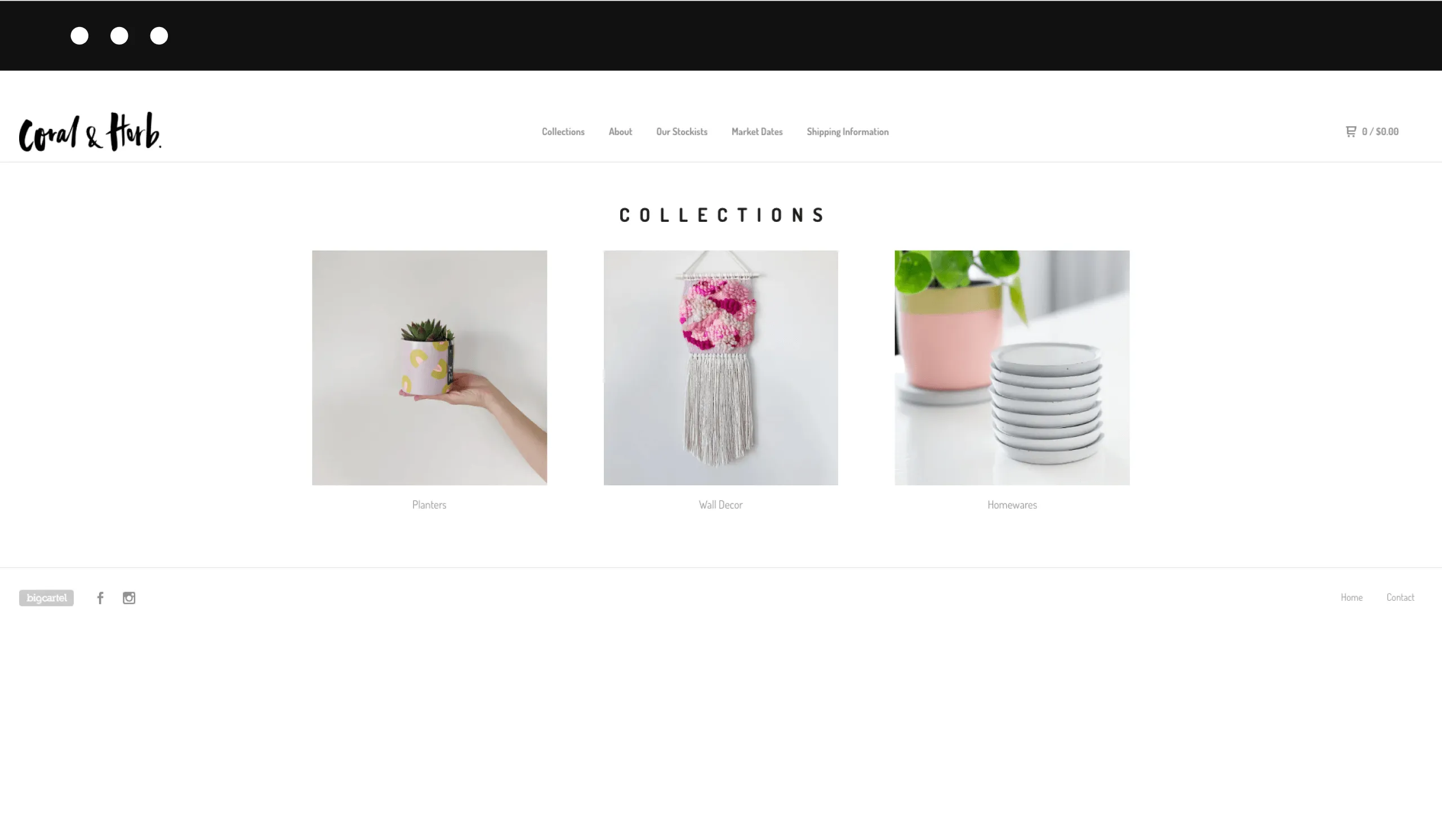 Big Cartel store example