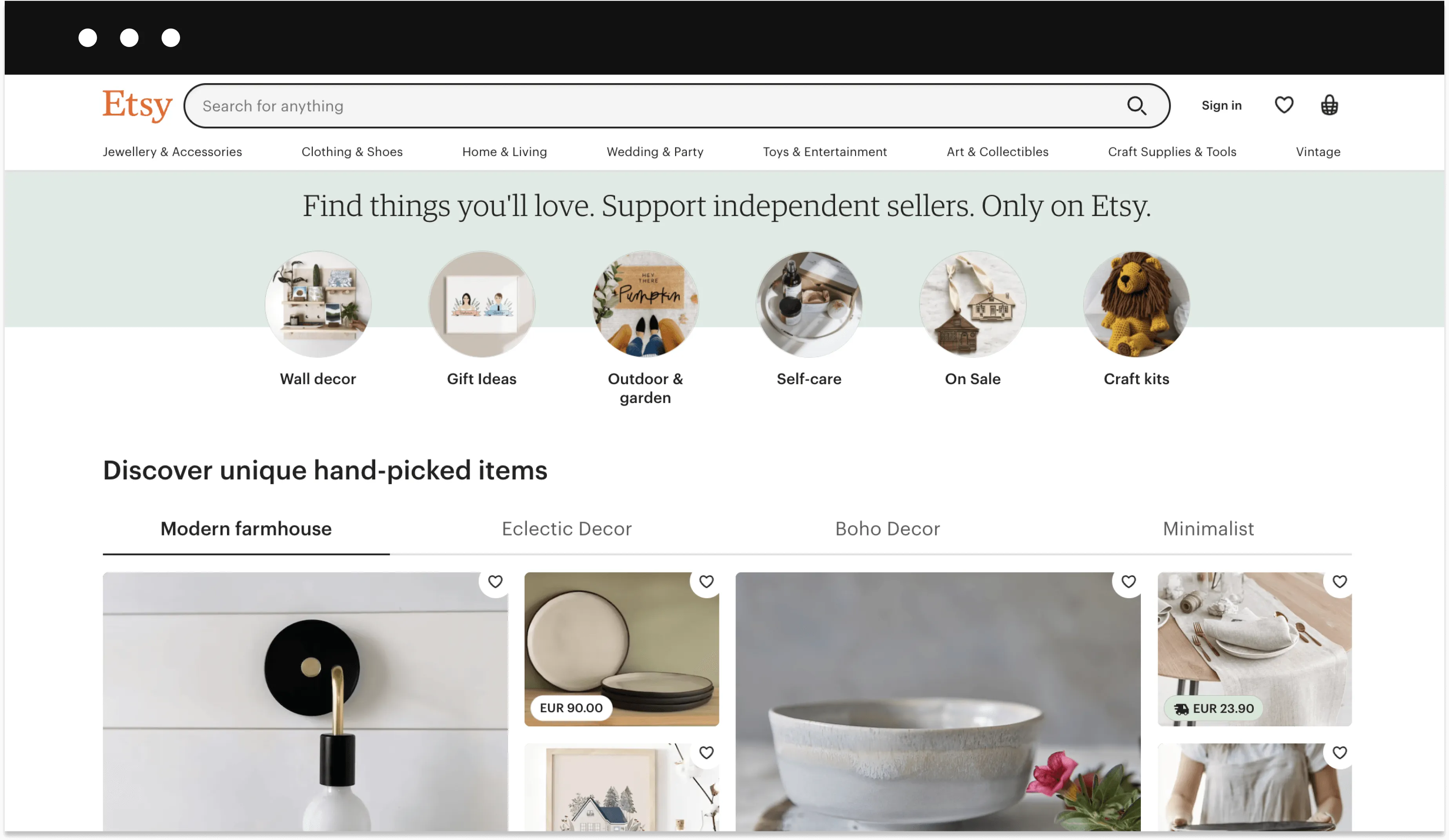 Etsy marketplace