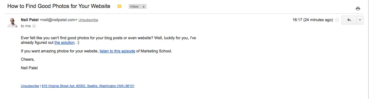 Neil Patel give email