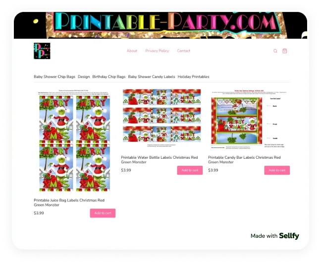 Printable store example