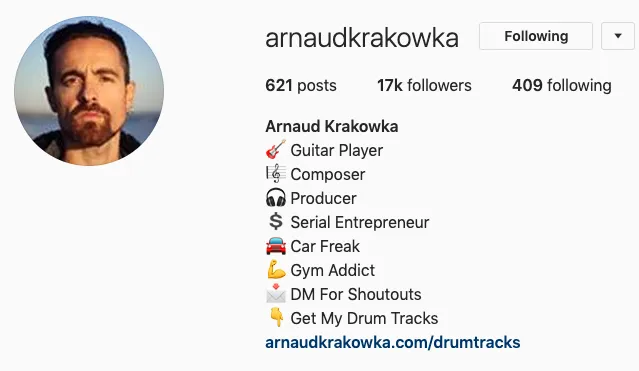 Arnaud's Instagram @arnaudkrakowka