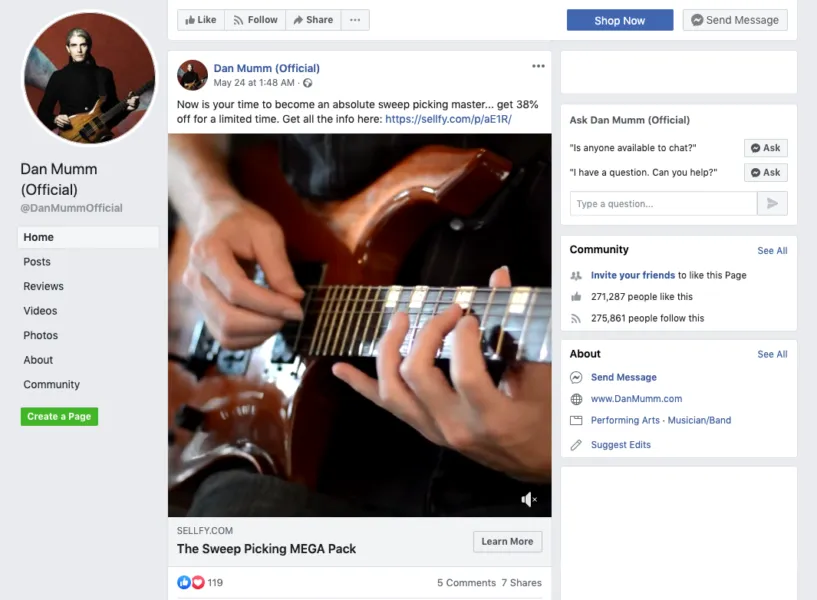 Dan Mumm's Official Facebook page