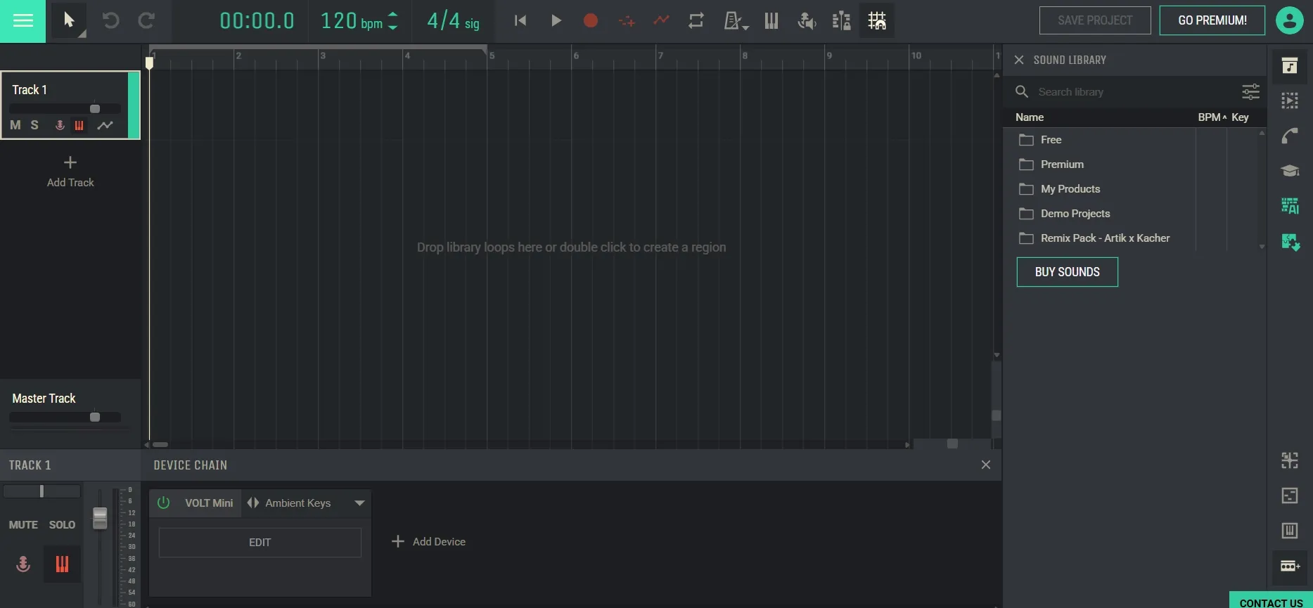 Amped studio dashboard