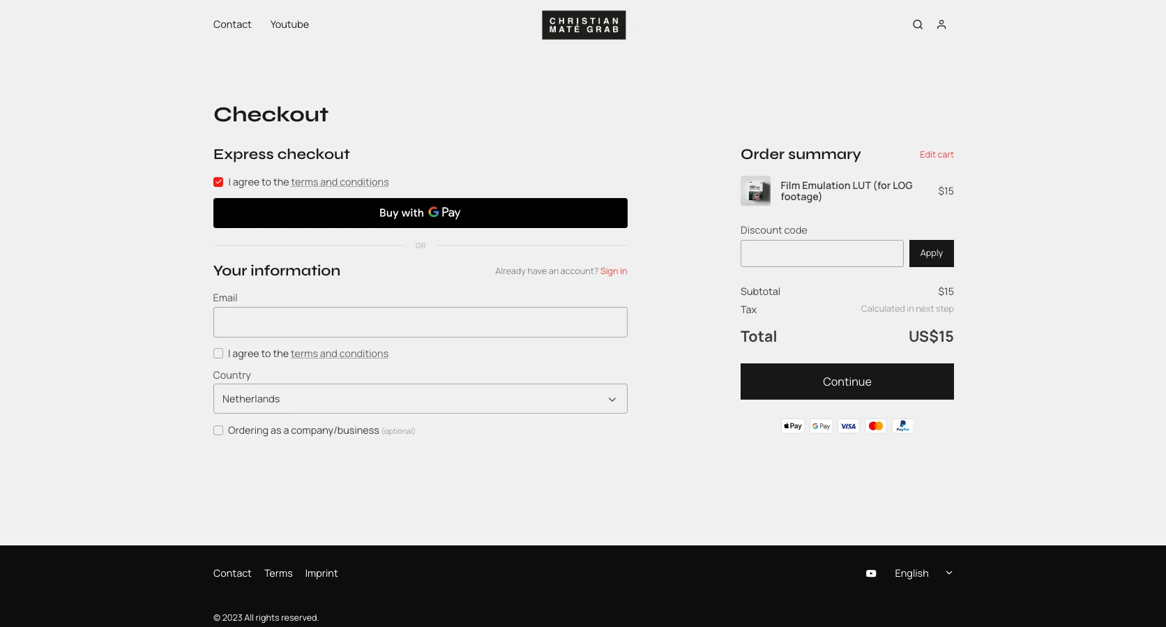 Sellfy checkout example