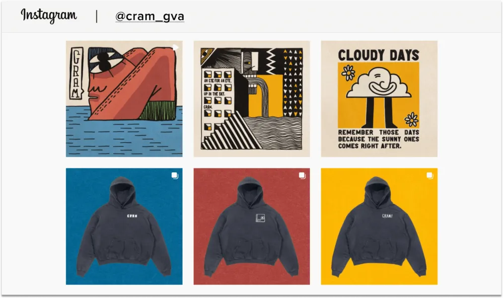 Sellfy creator cram shop on Instagram