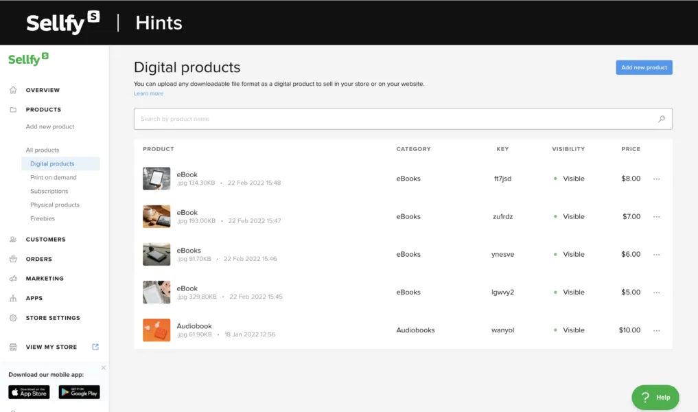 Your eBook files can be as large as 10 GB on Sellfy!