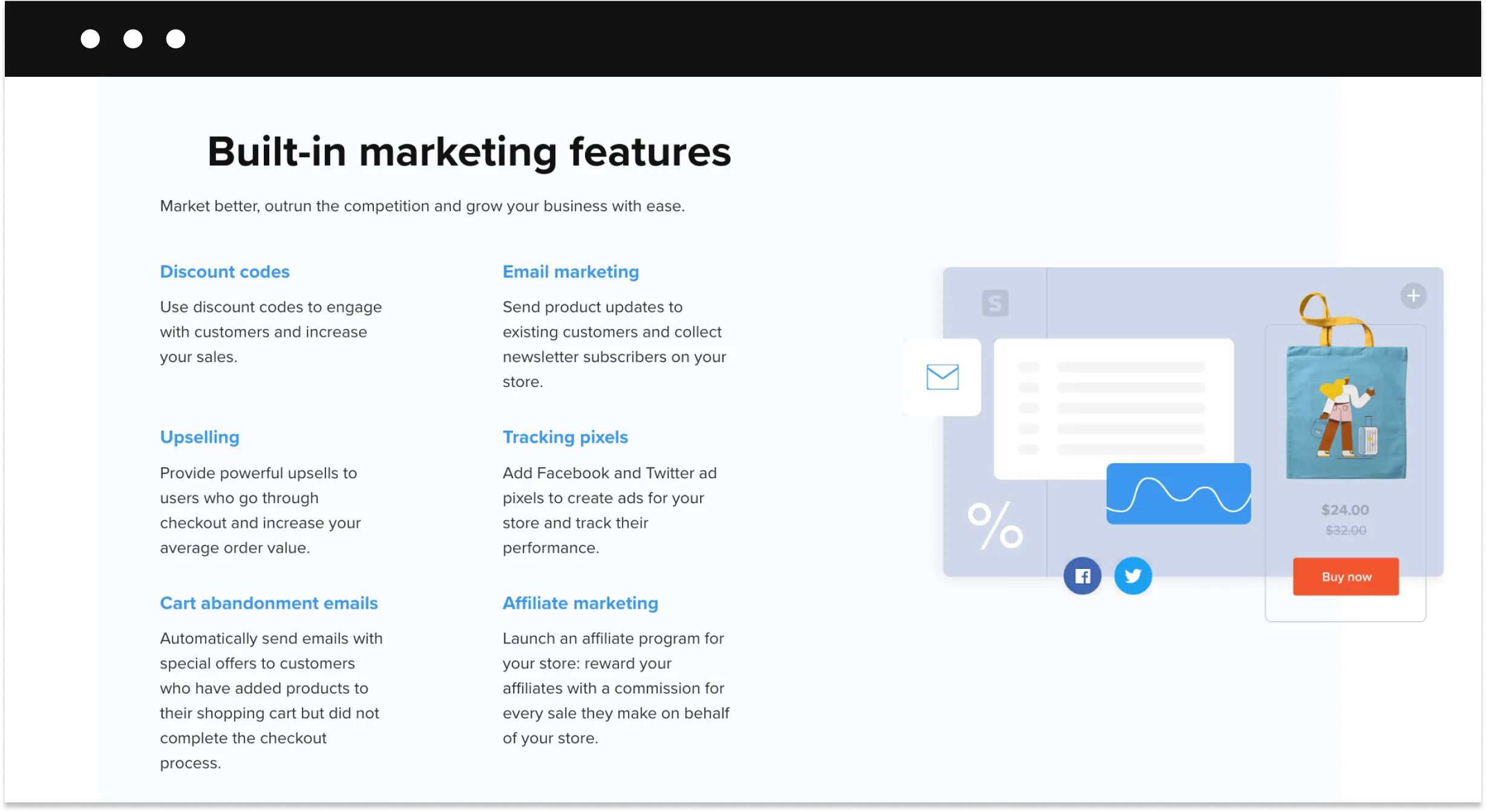 Sellfy marketing features