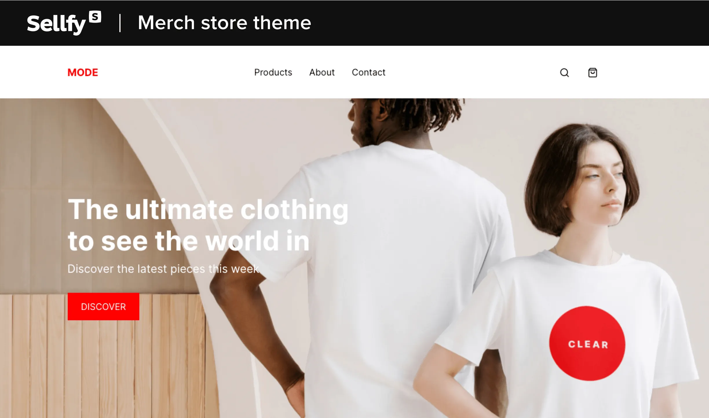 Sellfy merch store theme Mode