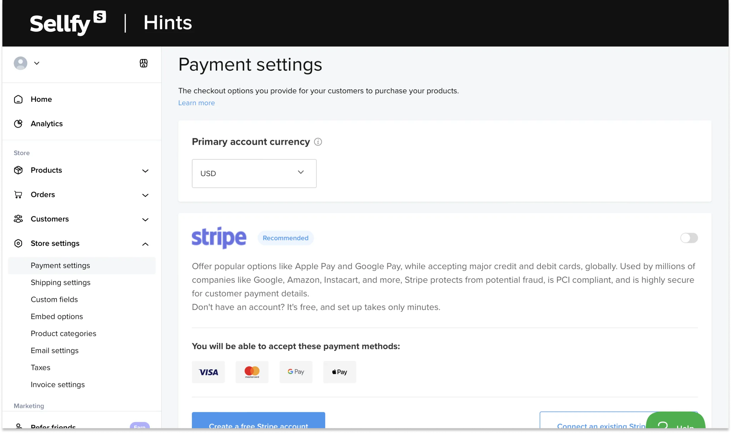Sellfy creators: choose from multiple payment options (Apple Pay, Google Pay, PayPal, etc.) to get paid your way.