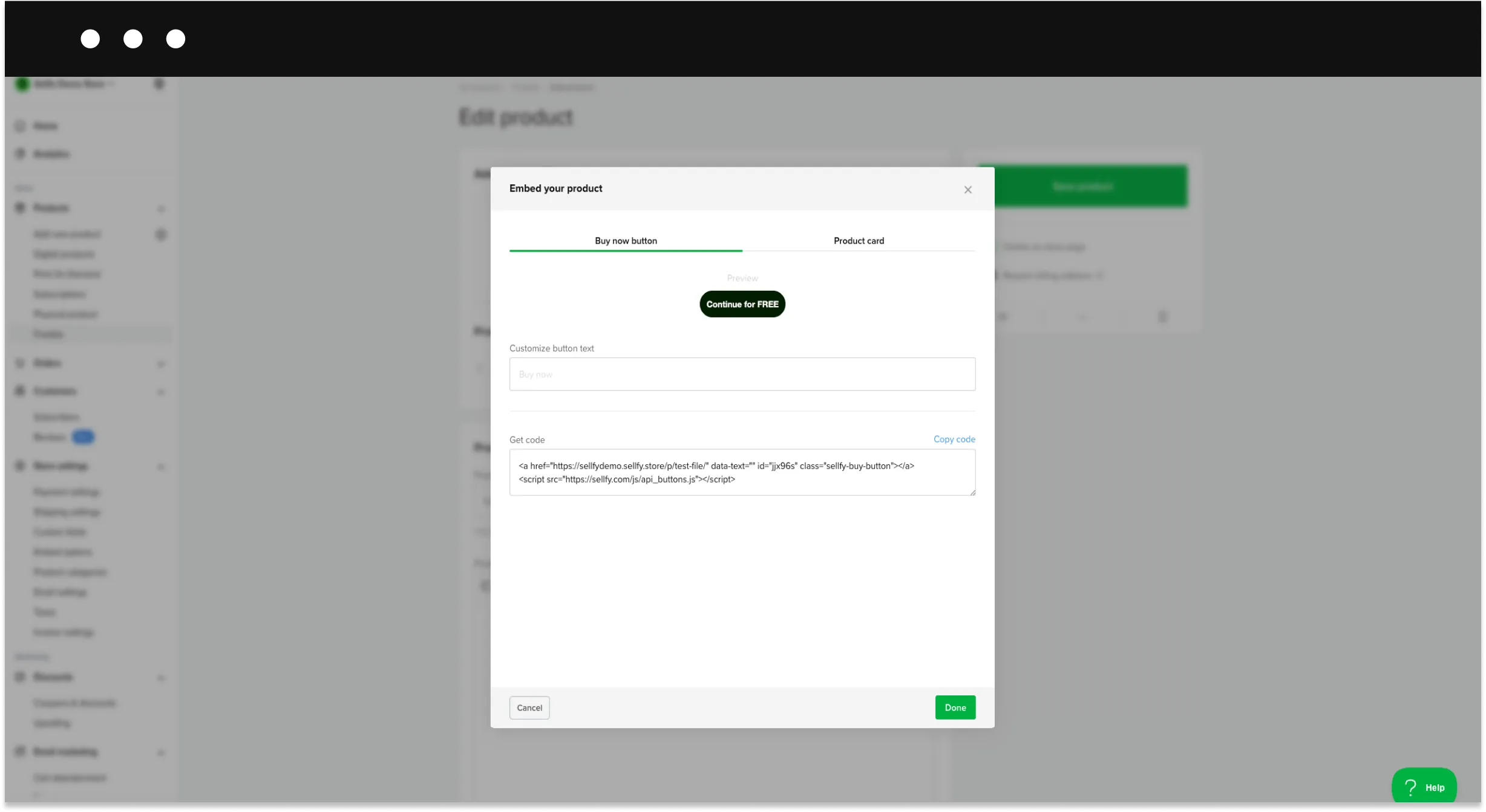 Sellfy share a freebie