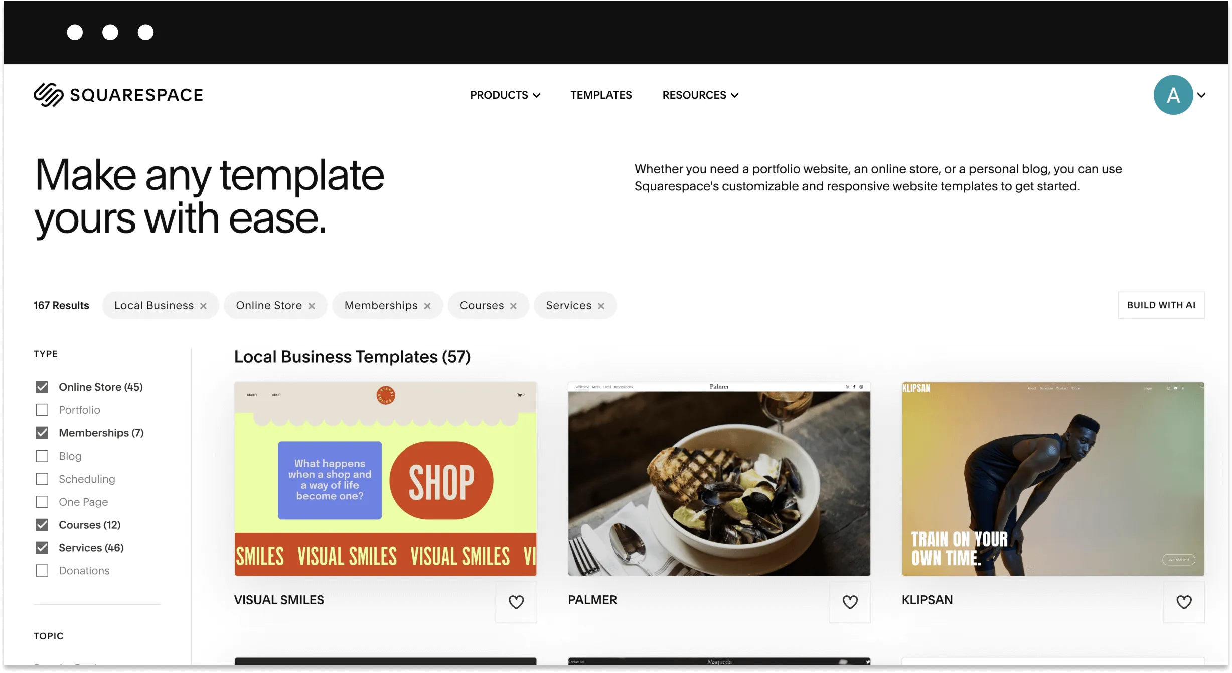 Squarespace templates