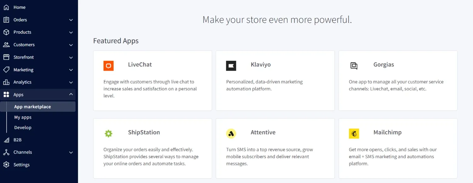 BigCommerce app marketplace