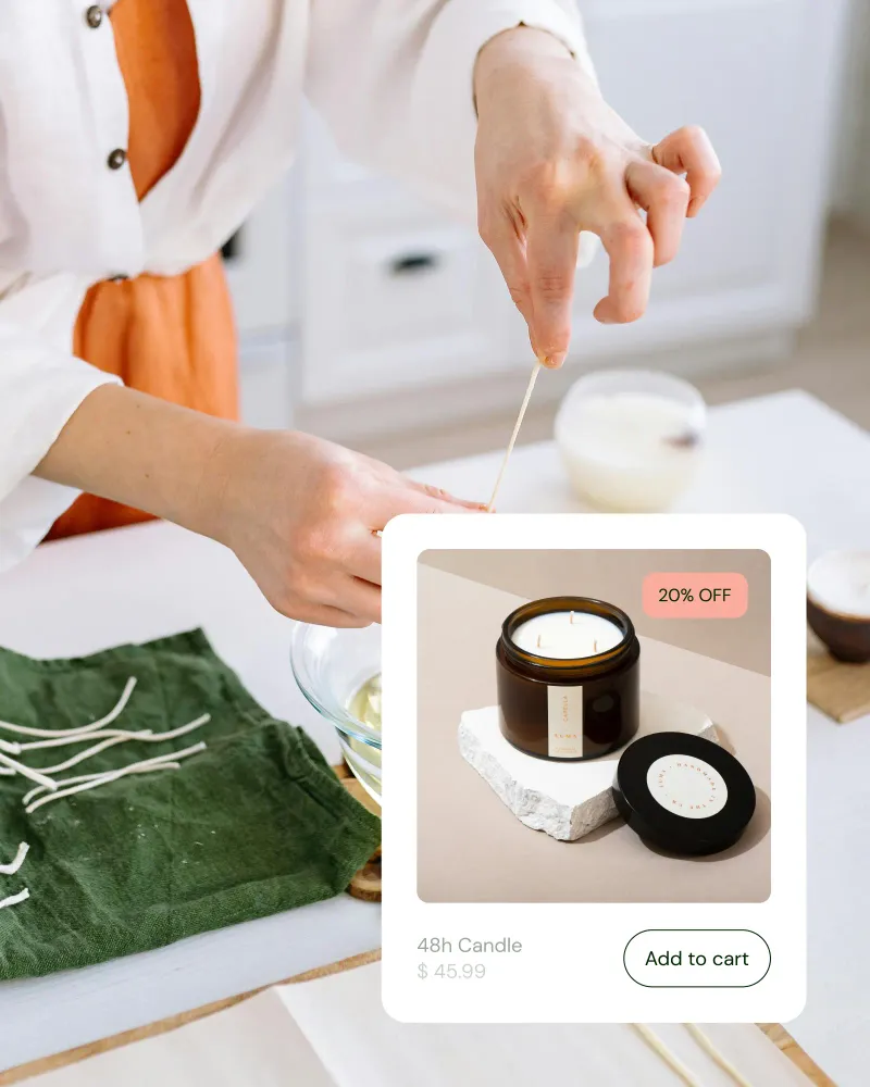 Sell candles online from a store you own