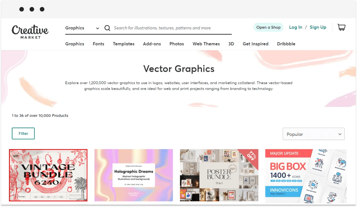 creative market vector graphics for merch