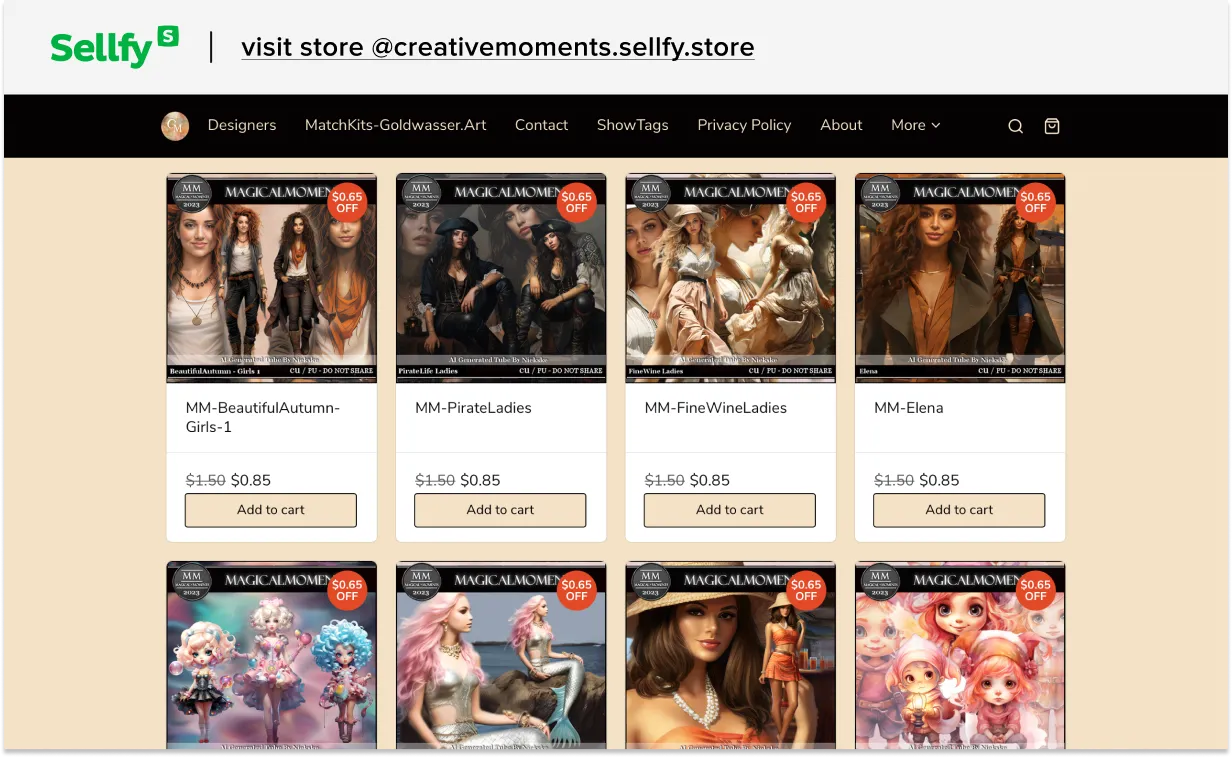 creativemoments sellfy stire