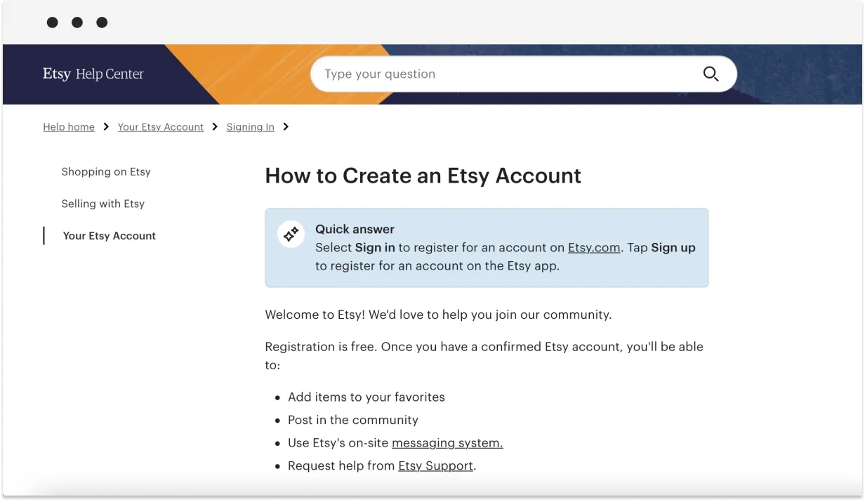 etsy sign up