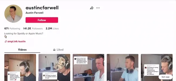 A look into [Austin's TikTok page](https://www.tiktok.com/@austincfarwell)