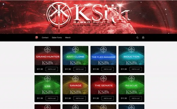 [KSith Sellfy store](https://www.ksithsaberfonts.com/)