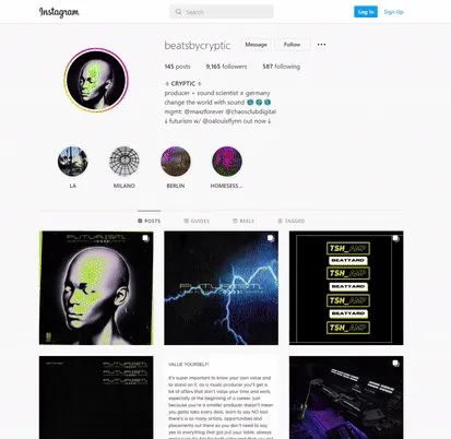 [Wirf einen Blick auf Charlies Instagram](https://www.instagram.com/beatsbycryptic/)