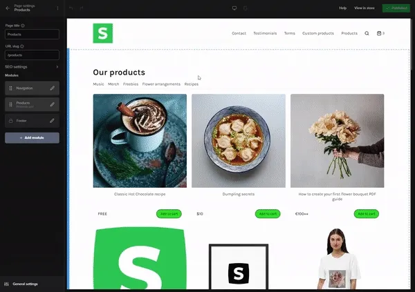 [Sellfy's Anpassungstool](https://docs.sellfy.com/article/319-store-customizer-general-settings)