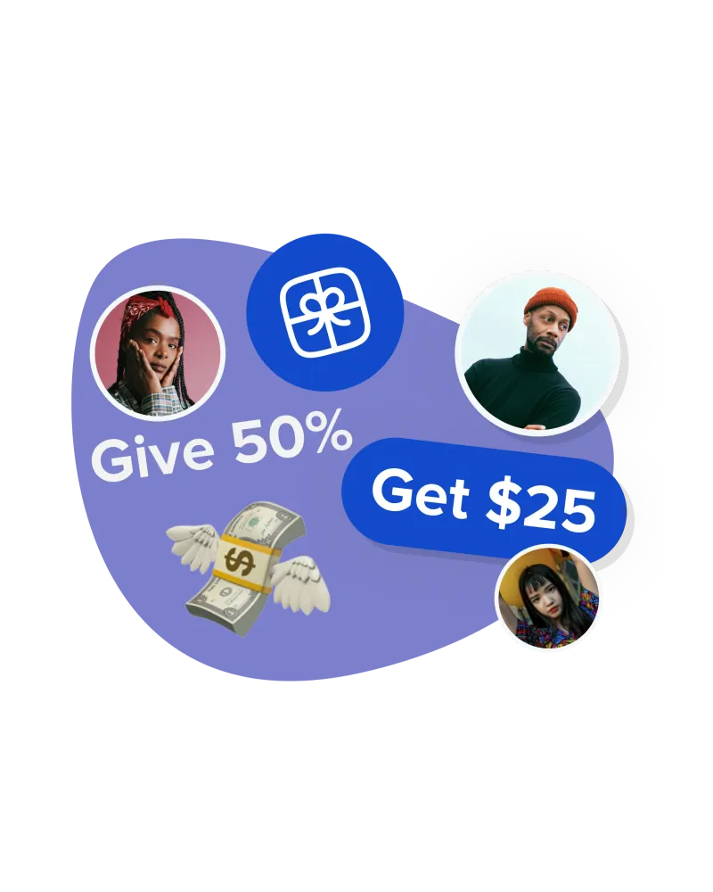 Give a 50% discount to a friend and get $25 in Sellfy credit