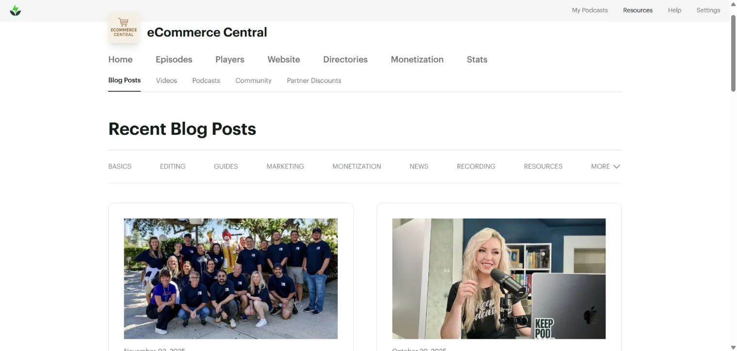 Buzzsprout dashboard