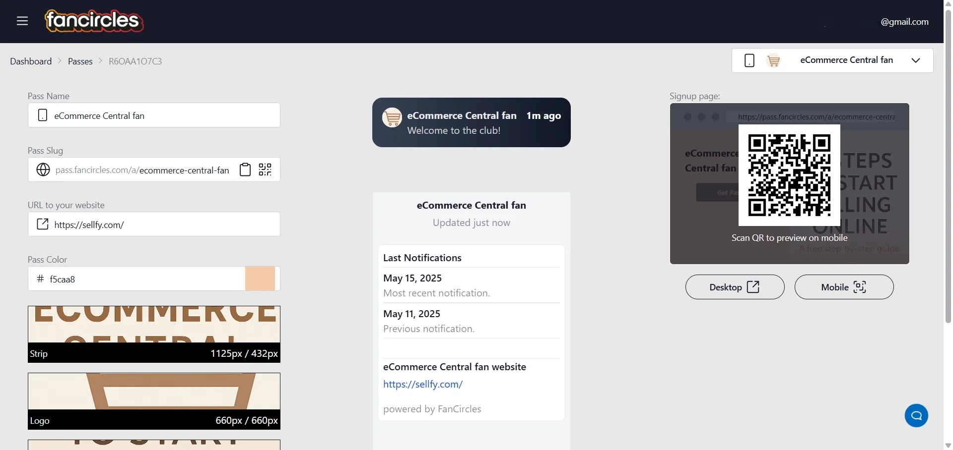 FanCircles dashboard