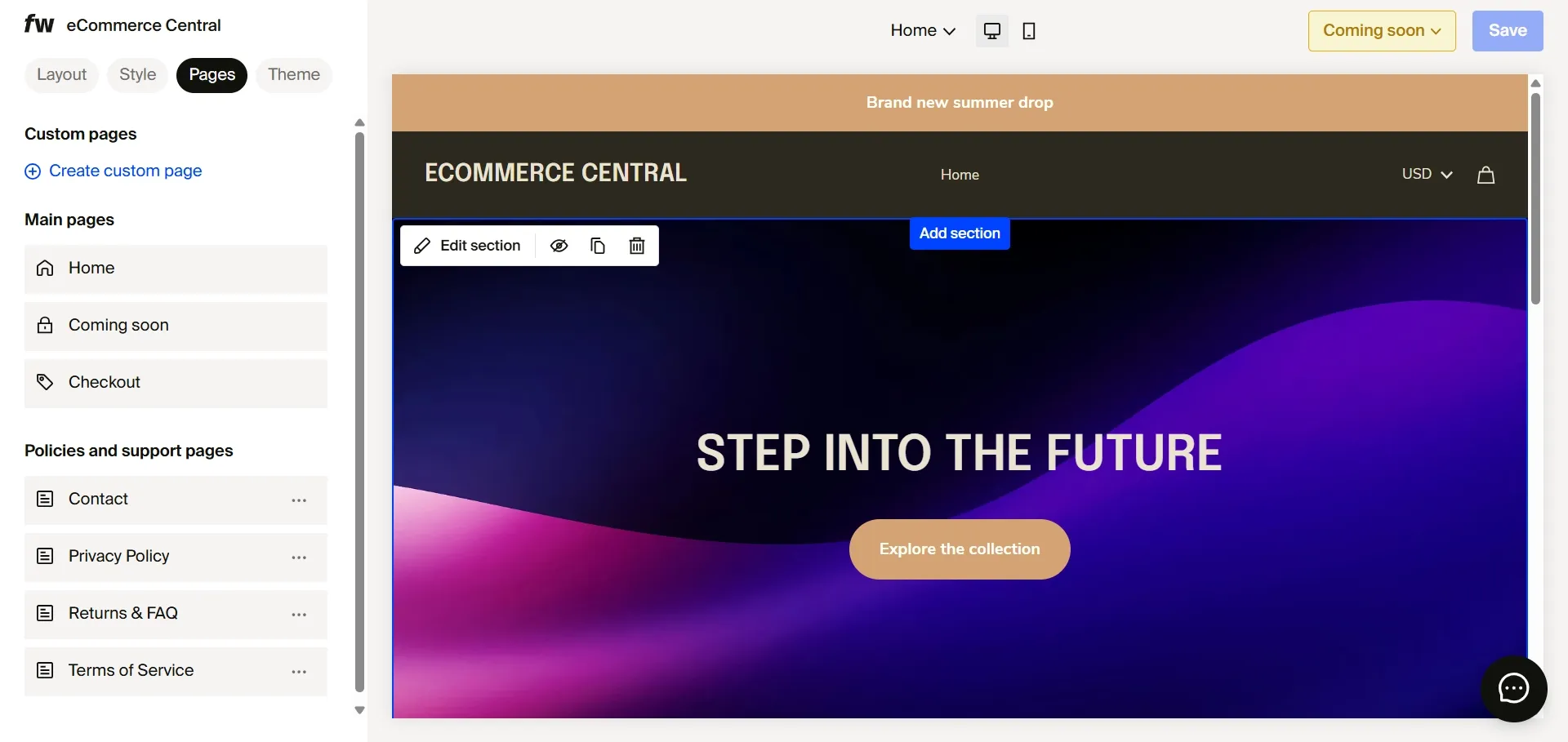 Fourthwall dashboard