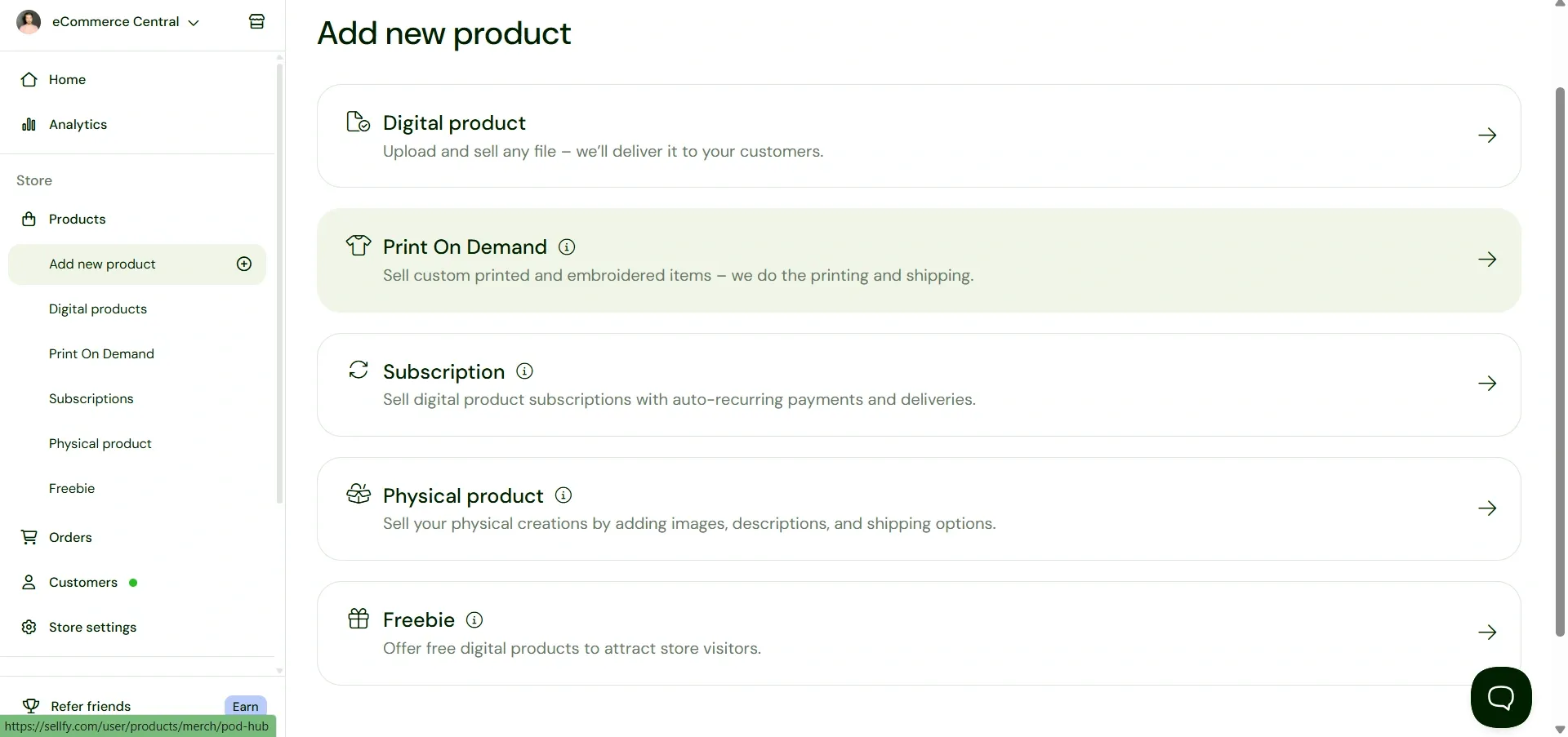 Fourthwall alternative: Sellfy