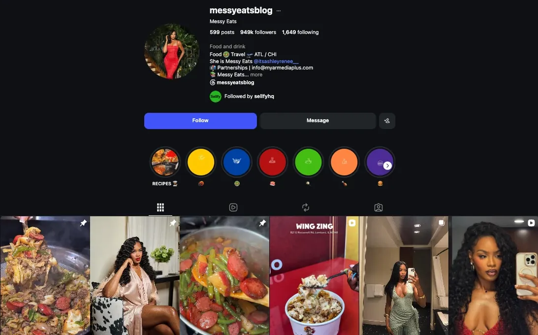 Messy Eats Blog food Instagram niche