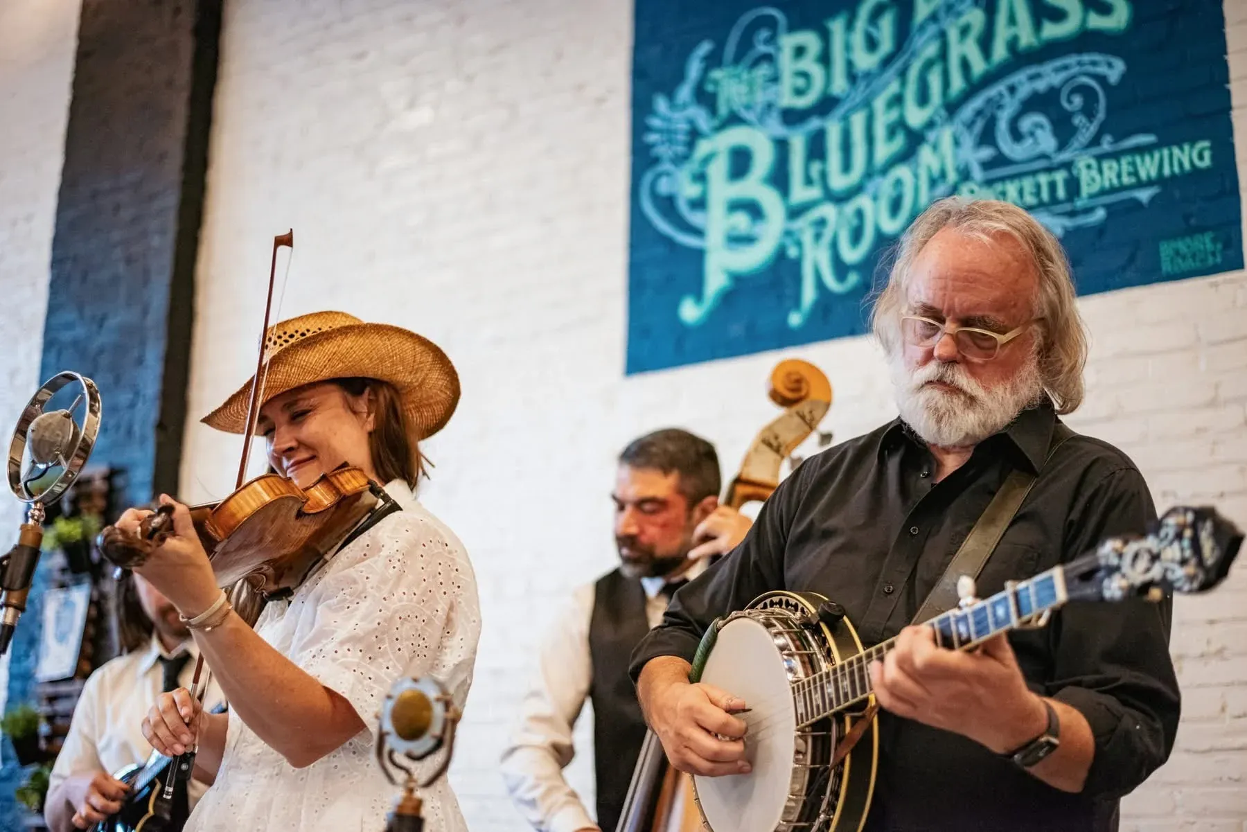 Jim Pankey performing live with a bluegrass band