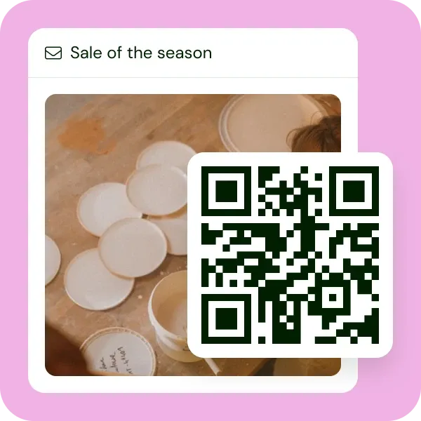 QR code generated from a pre-filled email