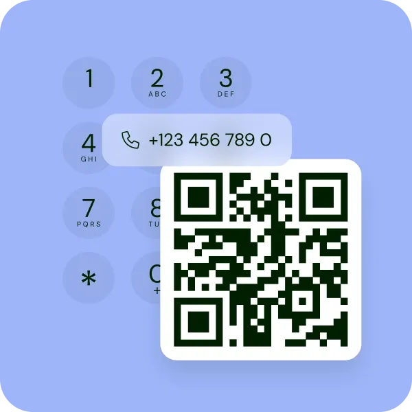 QR code generated from a phone number