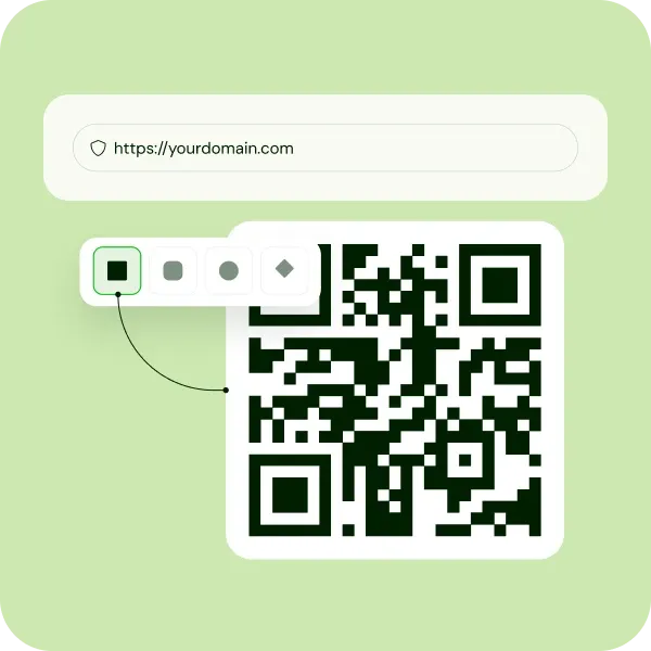 QR code generated from a website URL