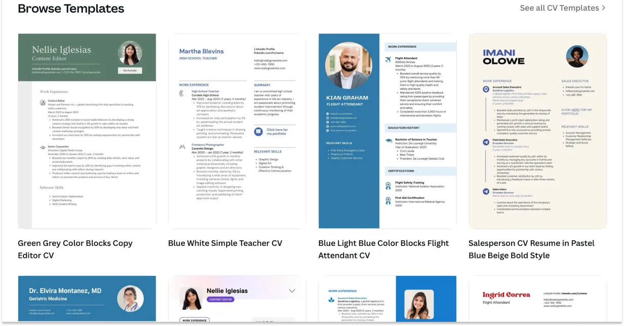 resume and portfolio templates