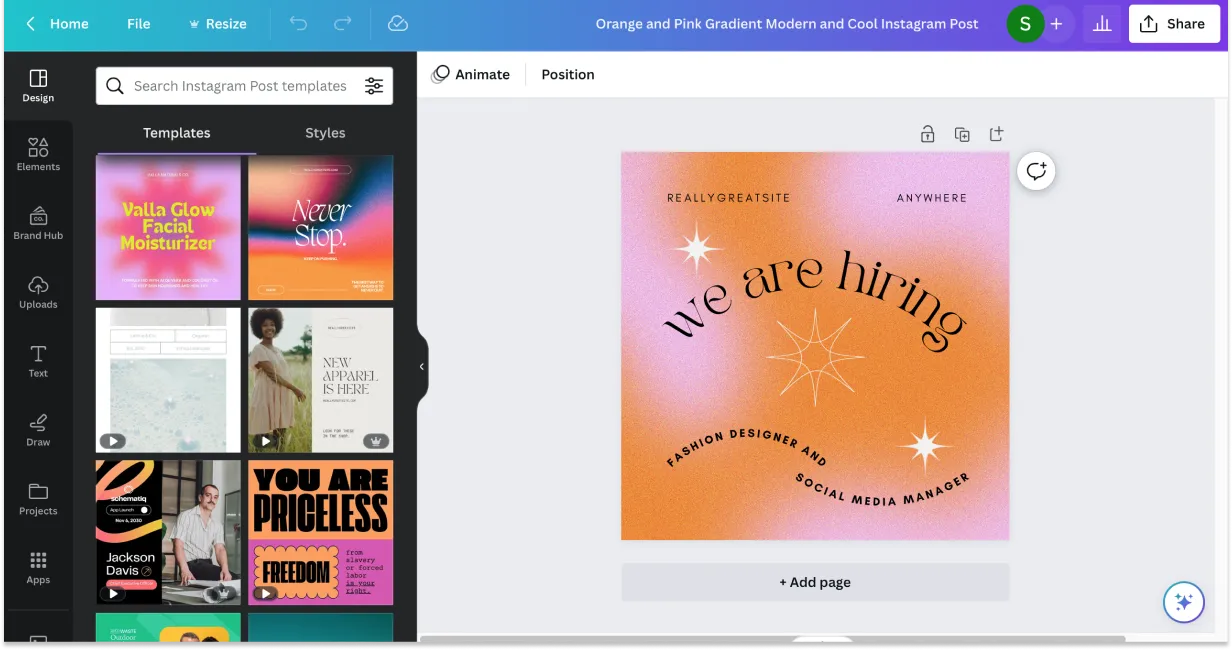 save your template as a canva template