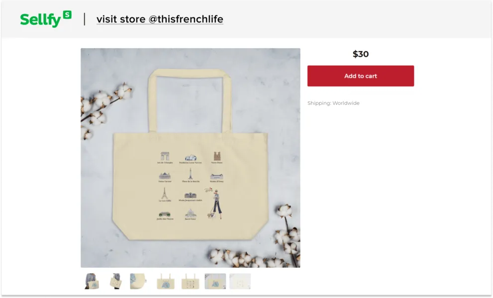 sellfy organic tote bag