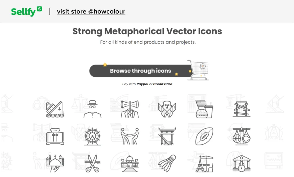 sellfy store web icons and elements