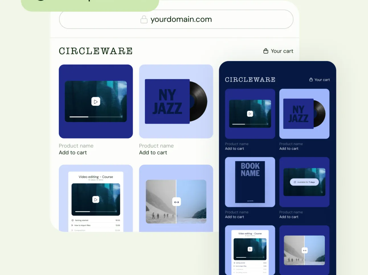 A newly published Sellfy store