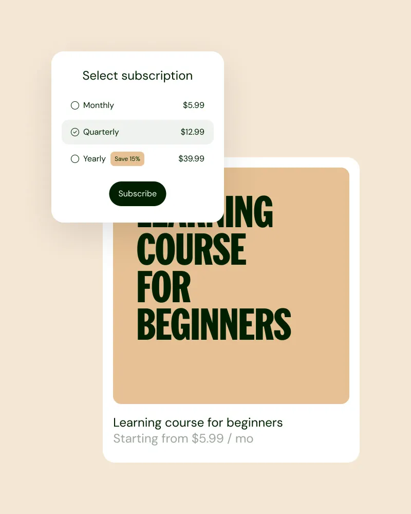 Setup subscription products