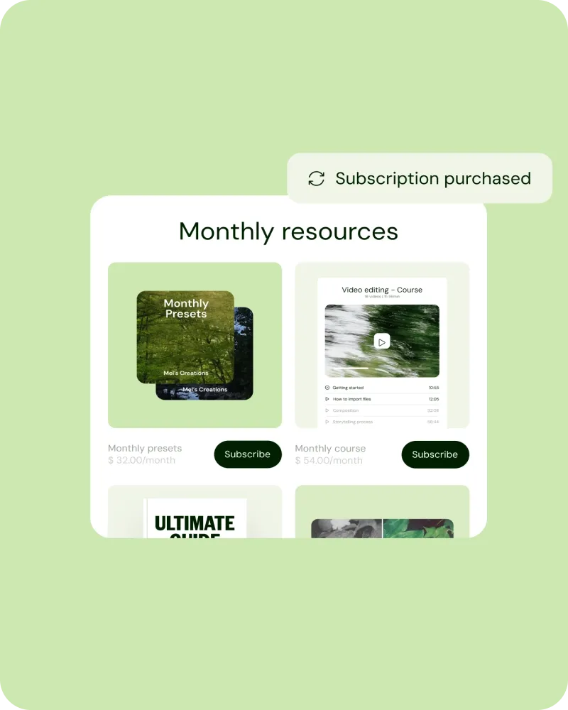 Subscription website builder