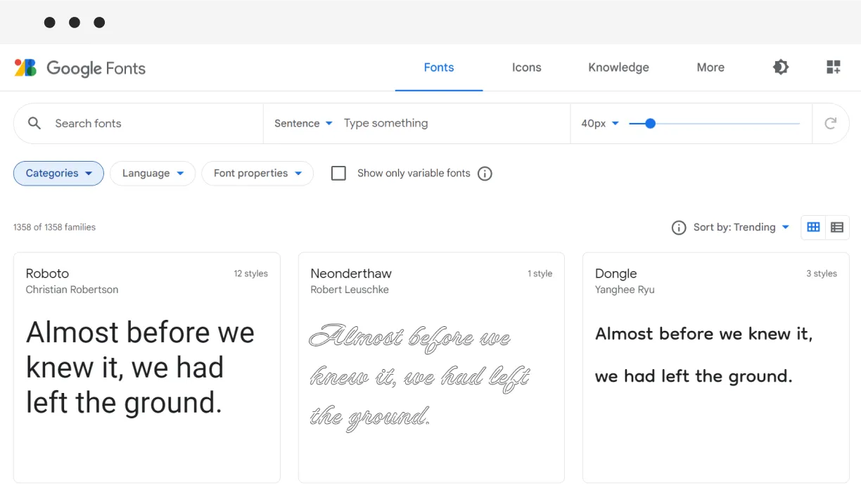 trending Google Fonts