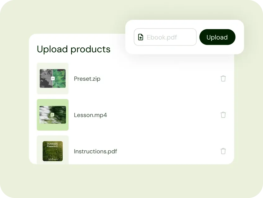 Upload your digital product to Sellfy